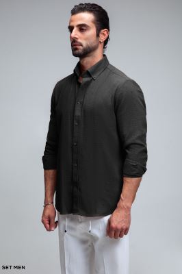 پیراهن مردانه آستین بلند کنفی