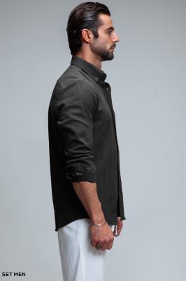 پیراهن مردانه آستین بلند کنفی