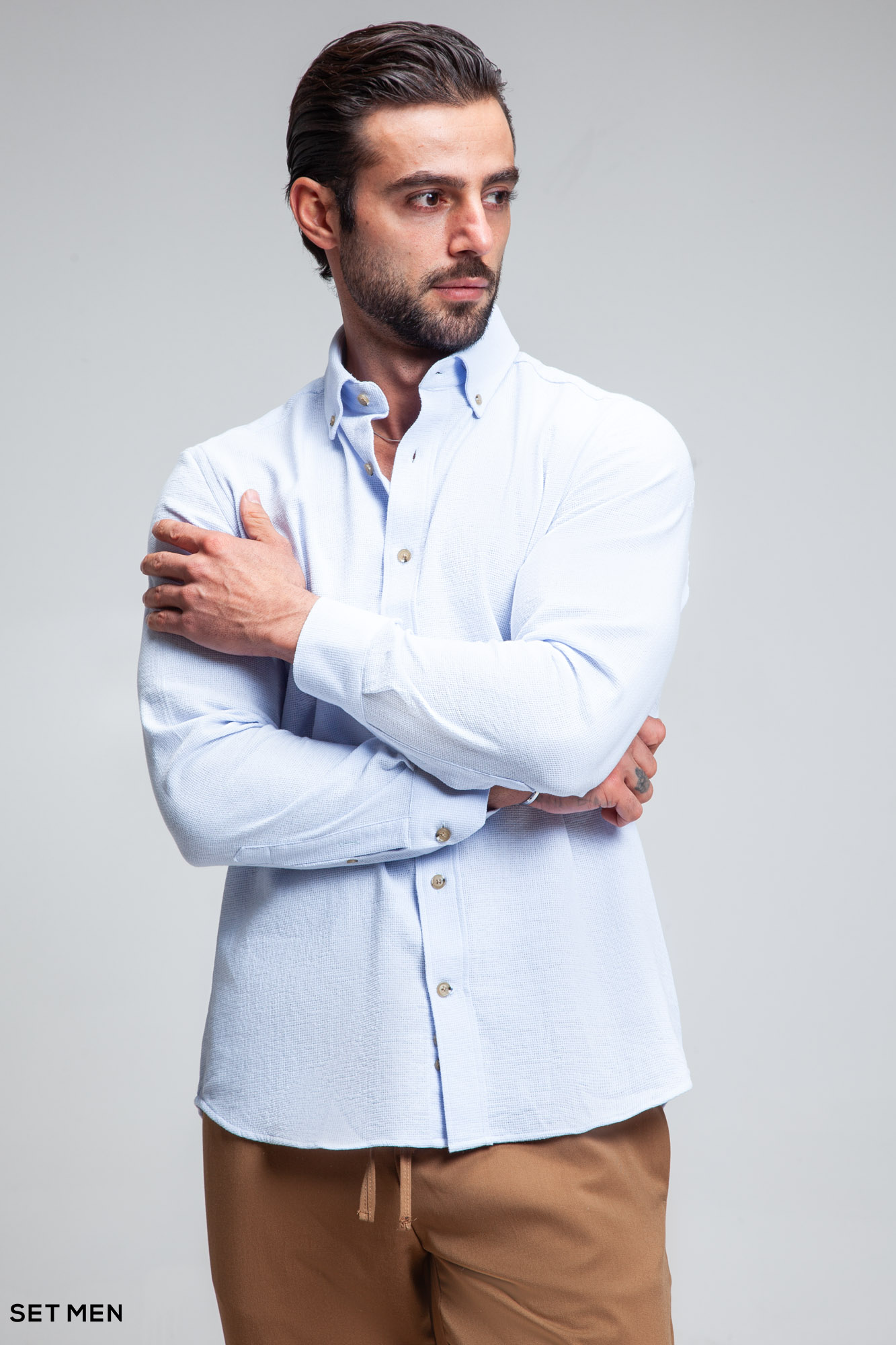 پیراهن مردانه آستین بلند کنفی