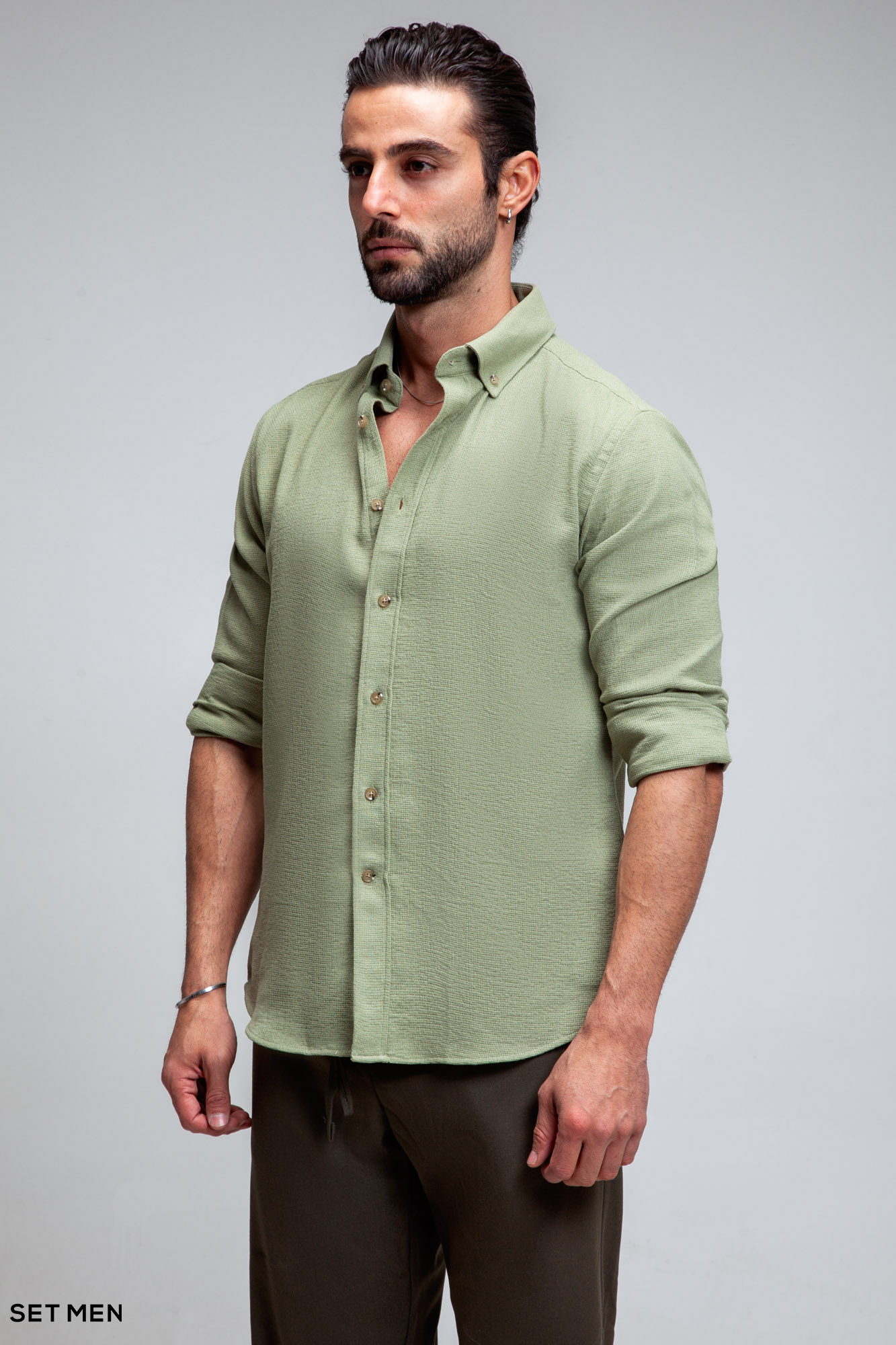 پیراهن مردانه آستین بلند کنفی