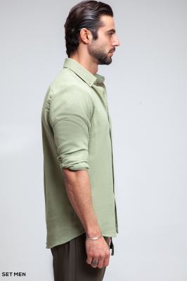 پیراهن مردانه آستین بلند کنفی