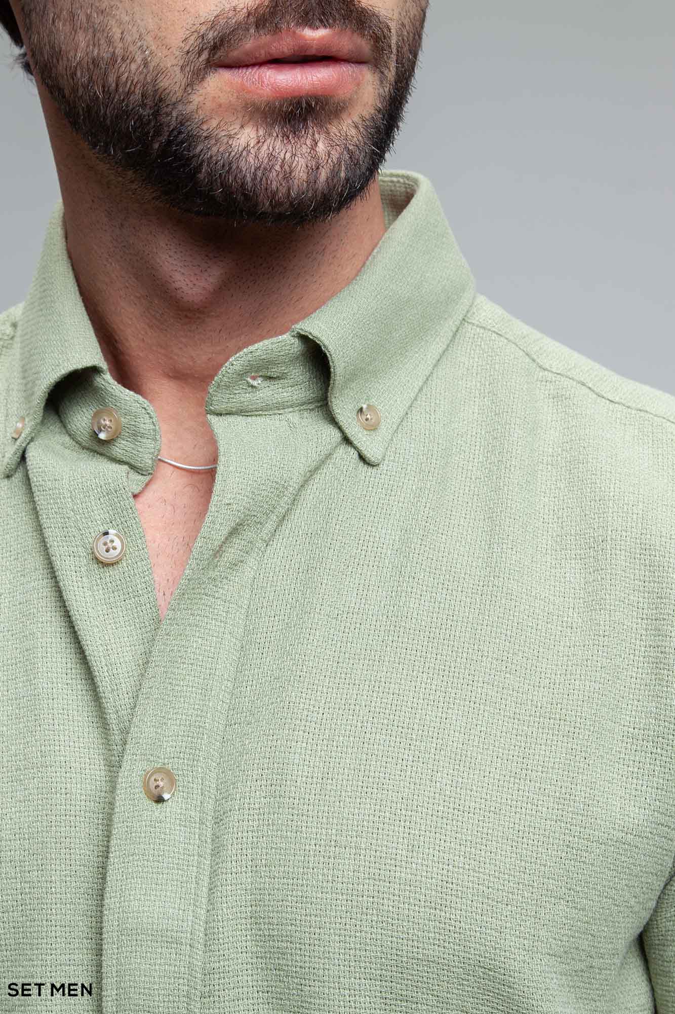 پیراهن مردانه آستین بلند کنفی