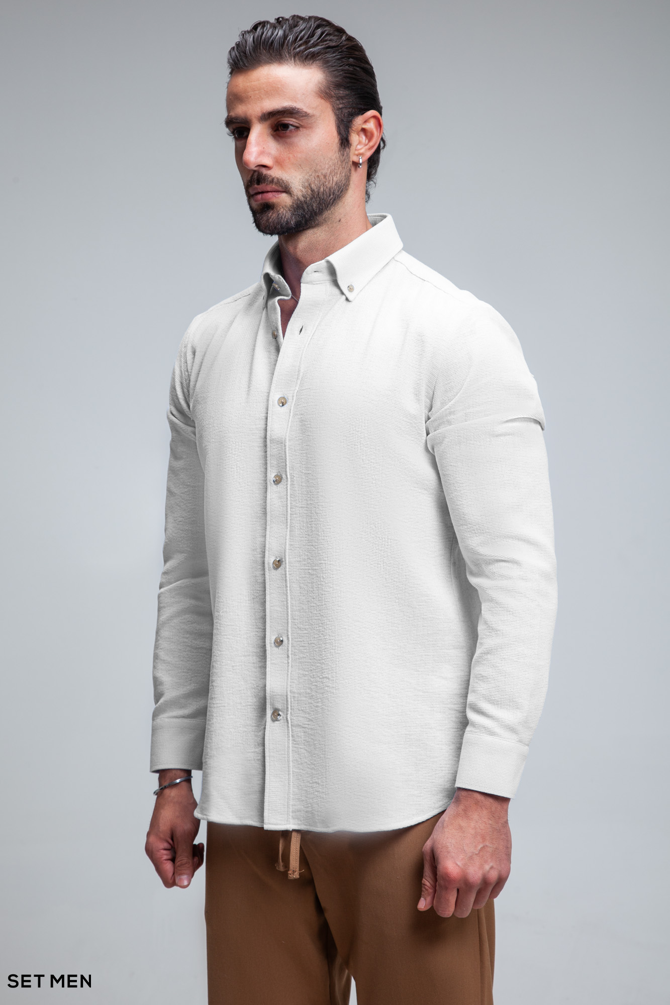 پیراهن مردانه آستین بلند کنفی