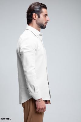 پیراهن مردانه آستین بلند کنفی