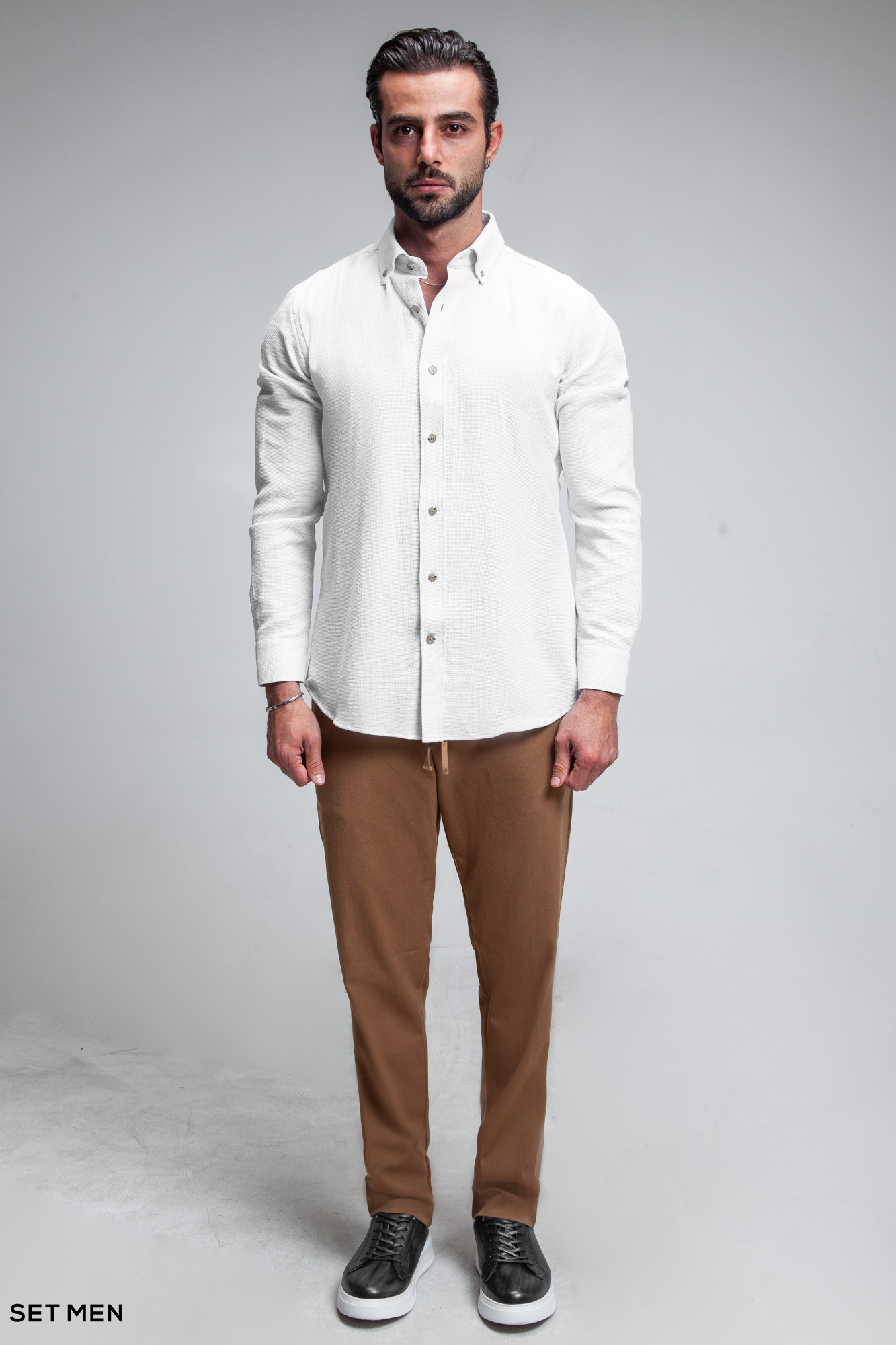 پیراهن مردانه آستین بلند کنفی