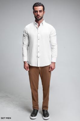 پیراهن مردانه آستین بلند کنفی