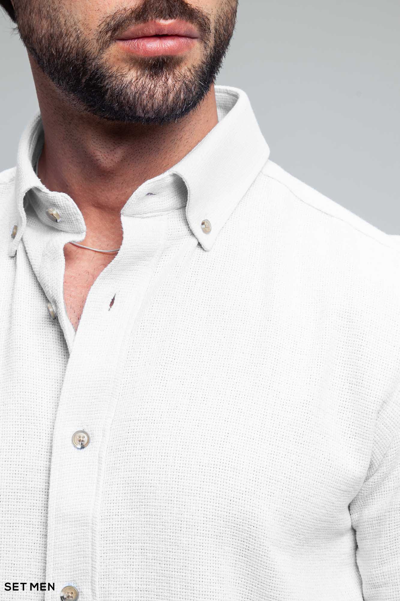 پیراهن مردانه آستین بلند کنفی