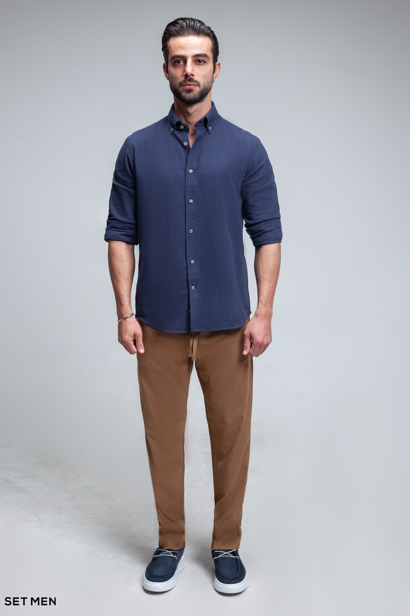 پیراهن مردانه آستین بلند کنفی