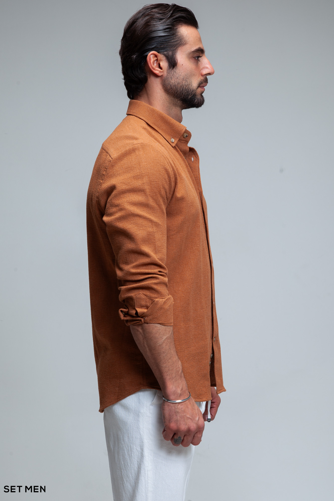 پیراهن مردانه آستین بلند کنفی