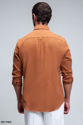 پیراهن مردانه آستین بلند کنفی