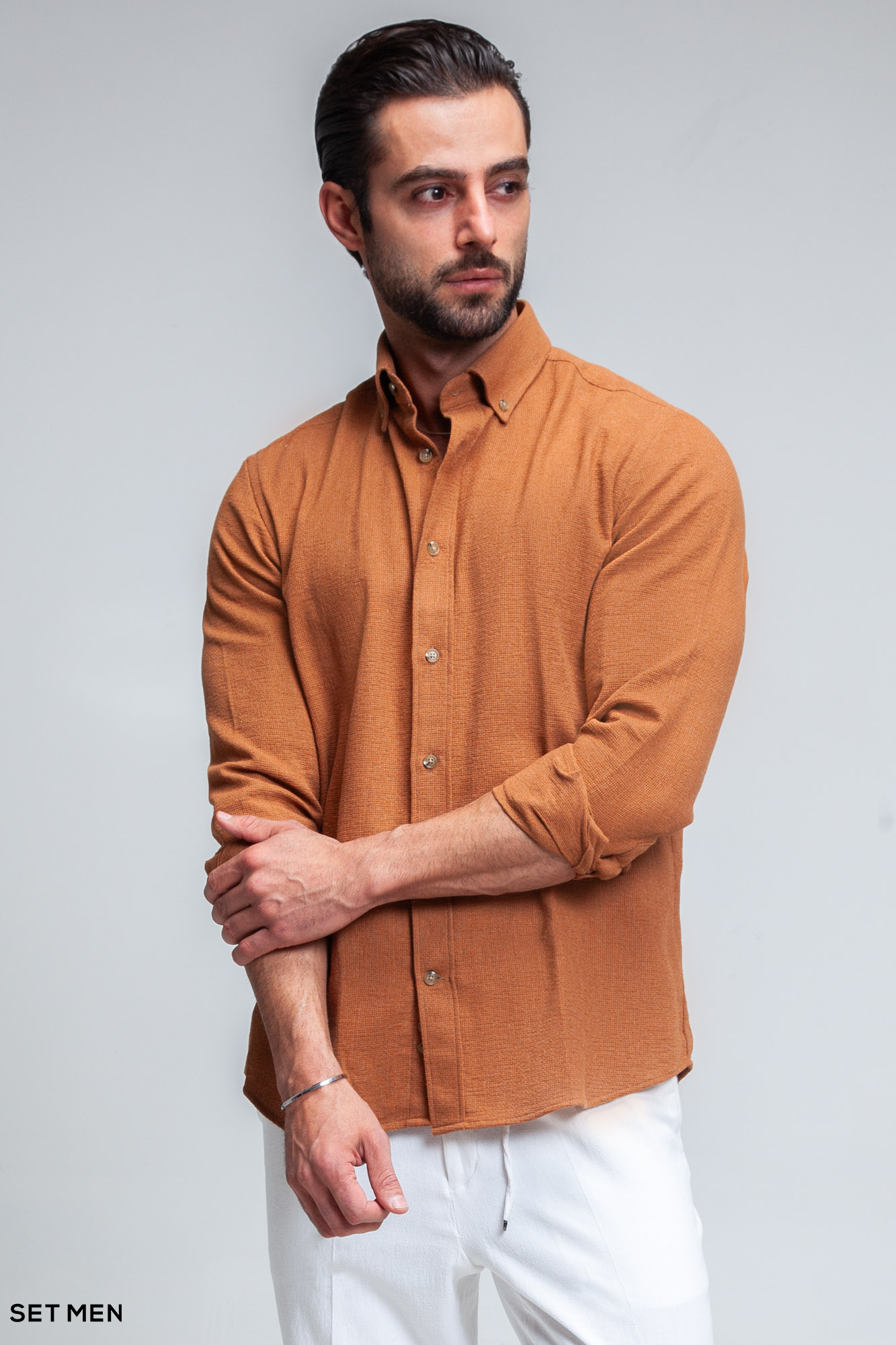 پیراهن مردانه آستین بلند کنفی