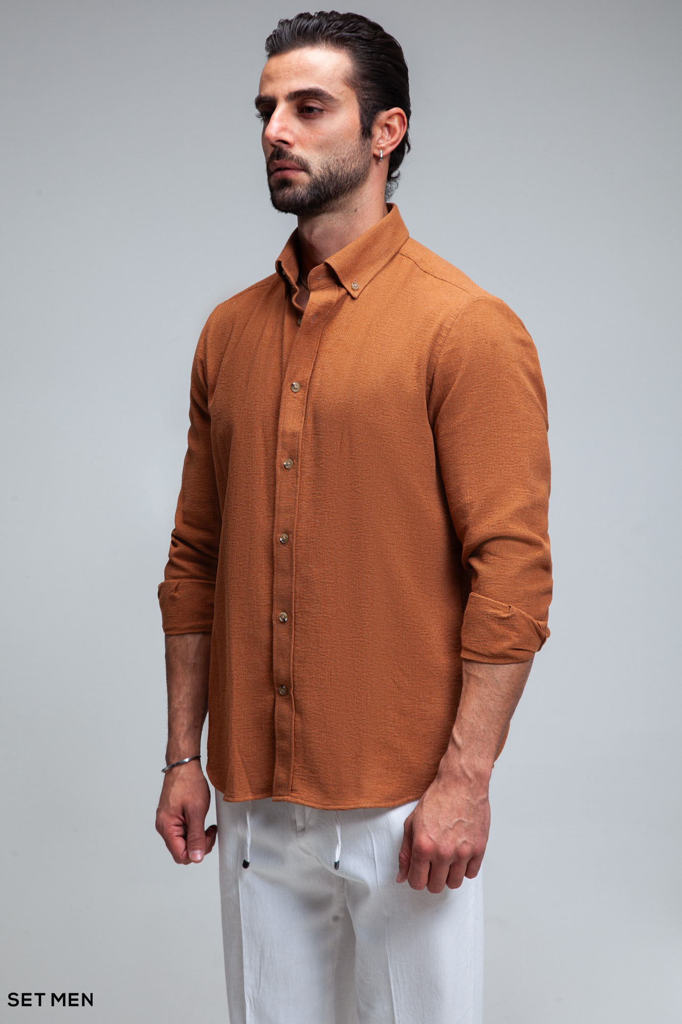 پیراهن مردانه آستین بلند کنفی