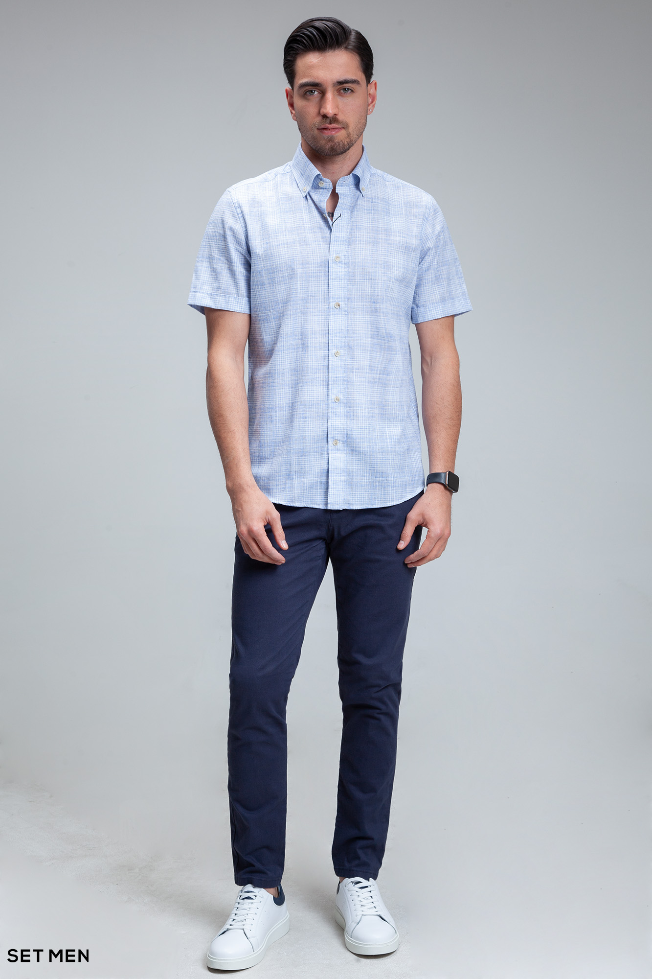 پیراهن مردانه آستین کوتاه لینن