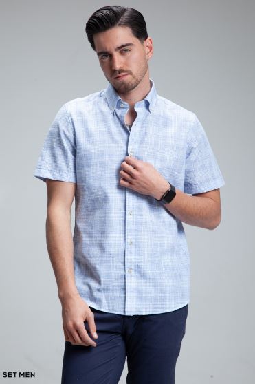 پیراهن مردانه آستین کوتاه لینن