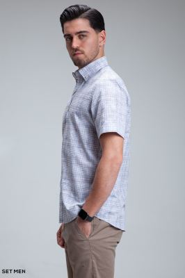 پیراهن مردانه آستین کوتاه لینن