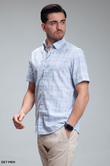 پیراهن مردانه آستین کوتاه لینن