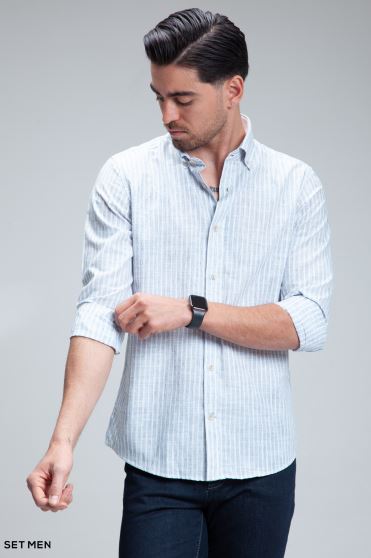 پیراهن مردانه لینن دیپلمات