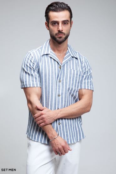 پیراهن مردانه کنفی آستین کوتاه