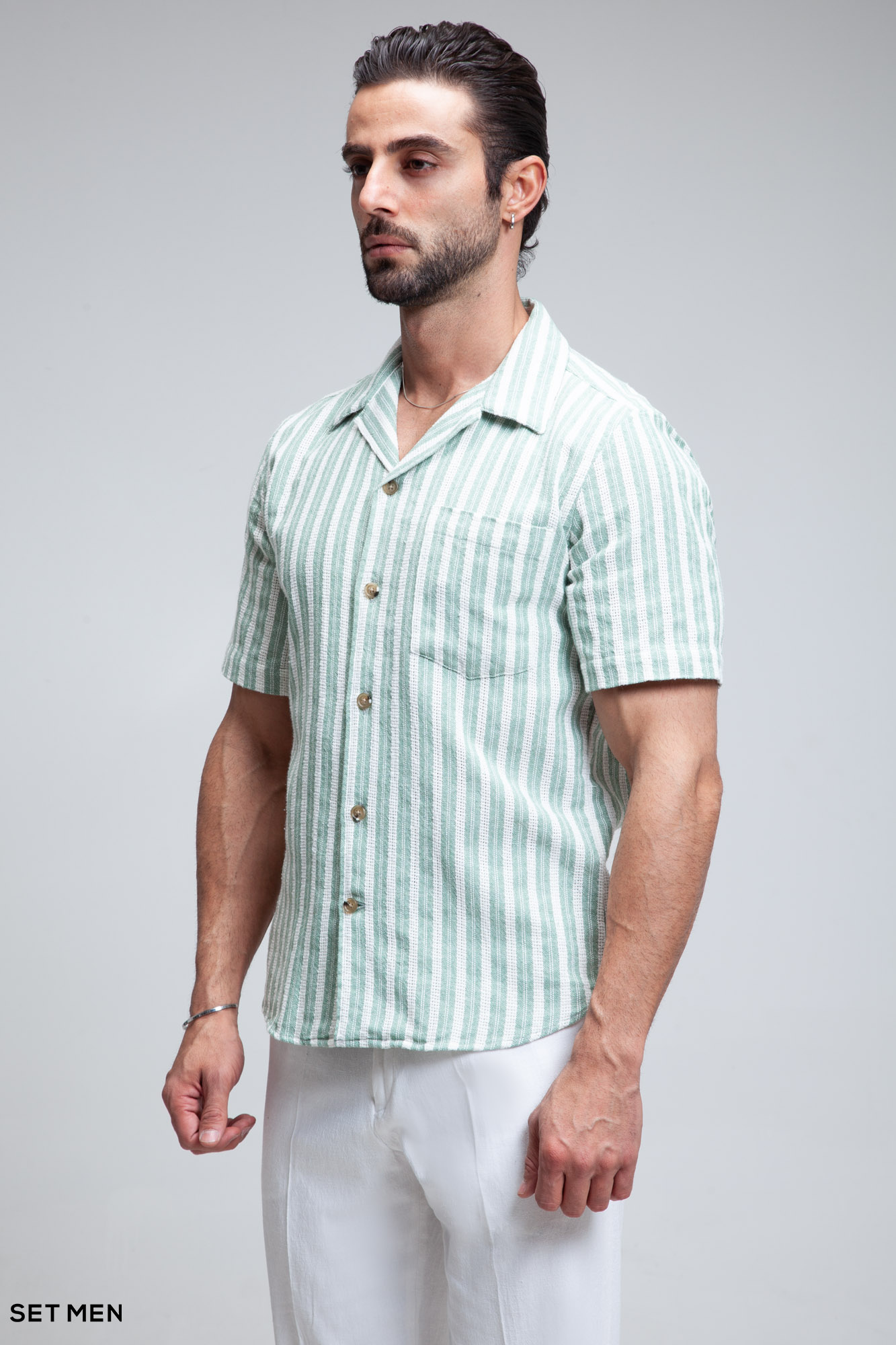 پیراهن مردانه کنفی آستین کوتاه