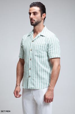پیراهن مردانه کنفی آستین کوتاه