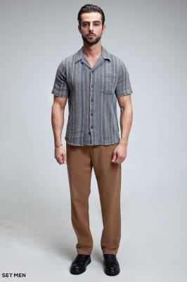 پیراهن مردانه کنفی آستین کوتاه