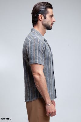 پیراهن مردانه کنفی آستین کوتاه