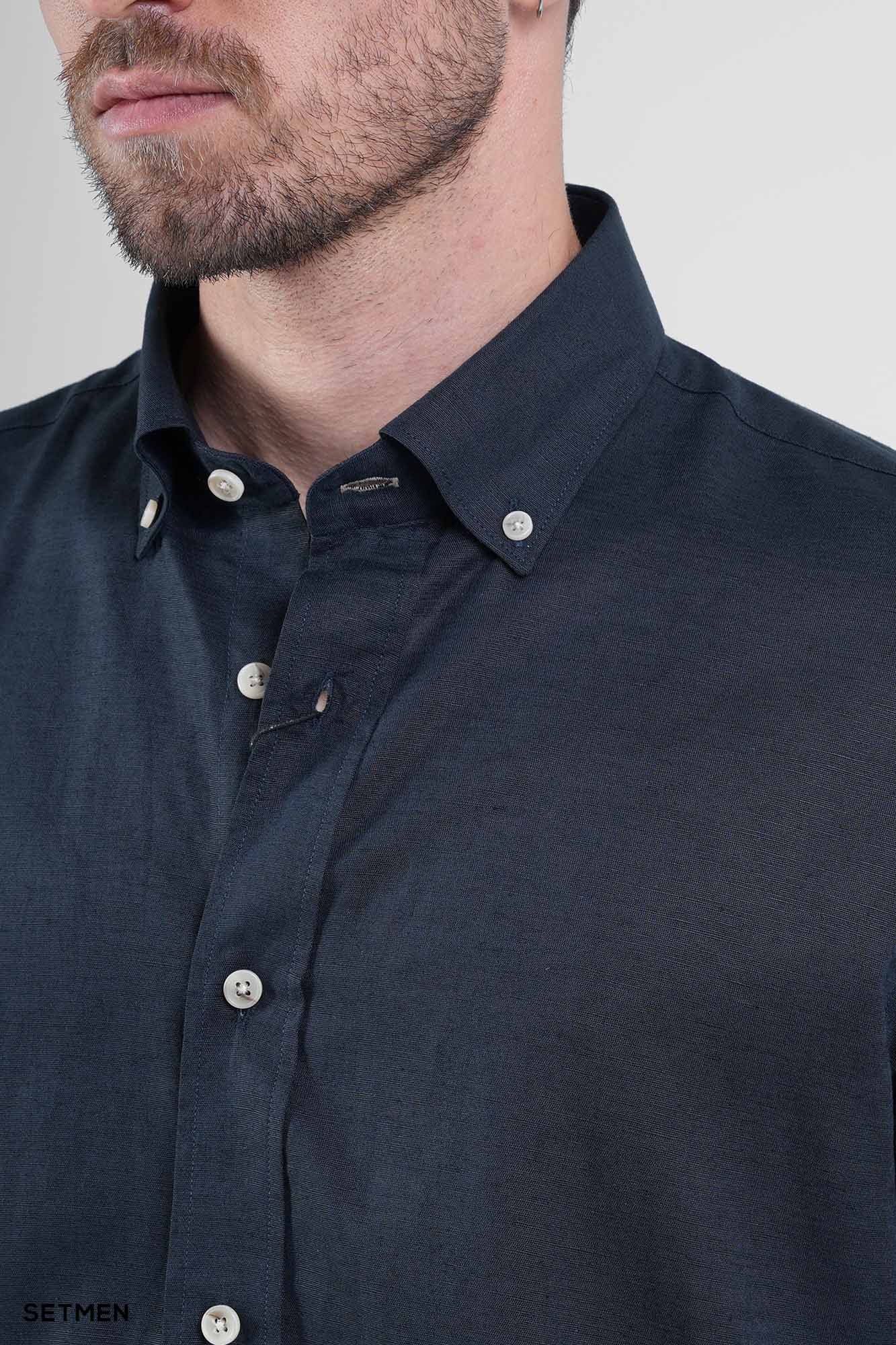 پیراهن مردانه آستین بلند لینن