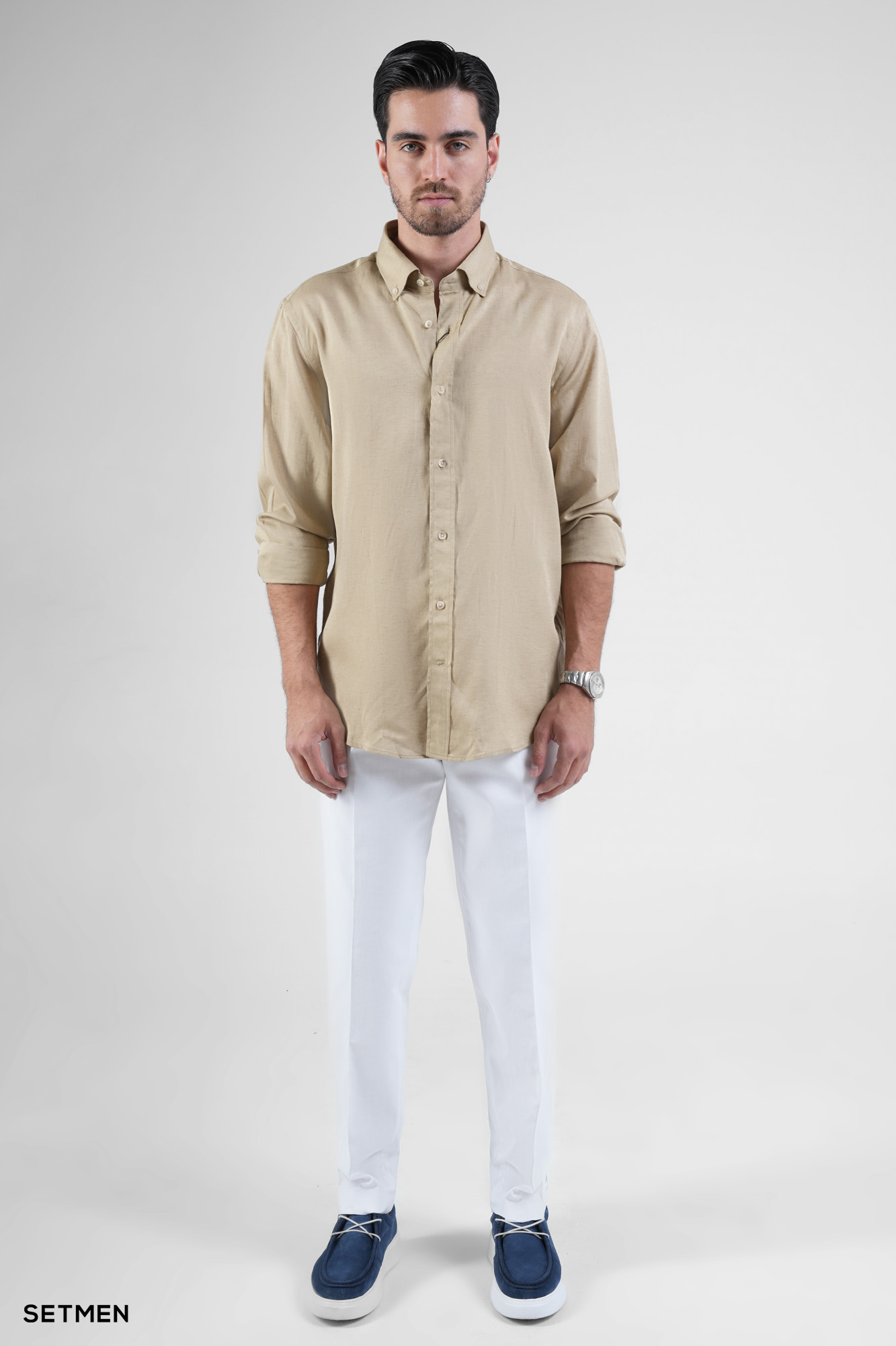 پیراهن مردانه آستین بلند لینن