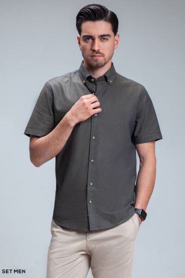 پیراهن مردانه آستین کوتاه لینن