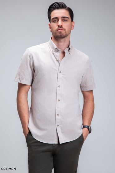 پیراهن مردانه آستین کوتاه لینن