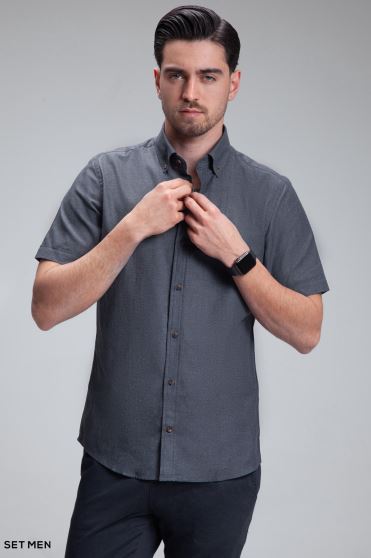 پیراهن مردانه آستین کوتاه لینن