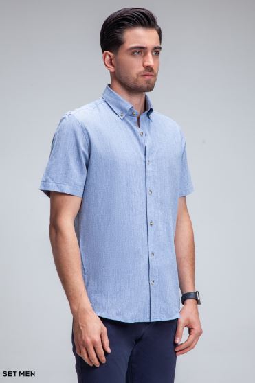 پیراهن مردانه آستین کوتاه لینن