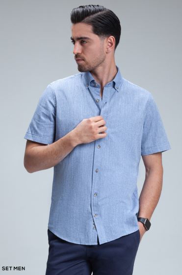 پیراهن مردانه آستین کوتاه لینن