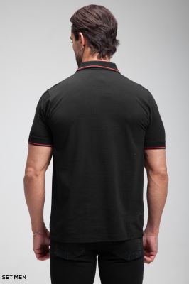 تیشرت یقه دار نیم زیپ