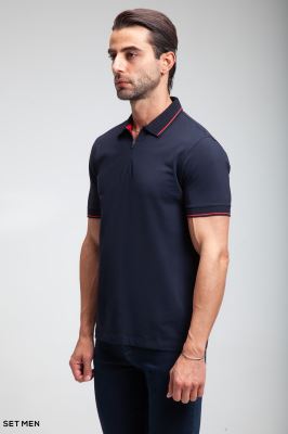 تیشرت یقه دار نیم زیپ