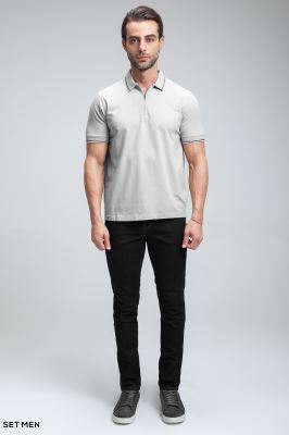 تیشرت یقه دار نیم زیپ