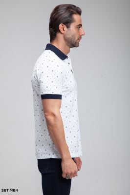 تیشرت یقه دارطرح دار