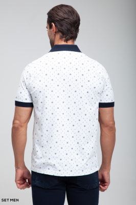 تیشرت یقه دارطرح دار