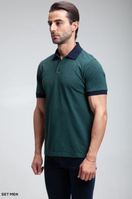 تیشرت یقه دارطرح دار