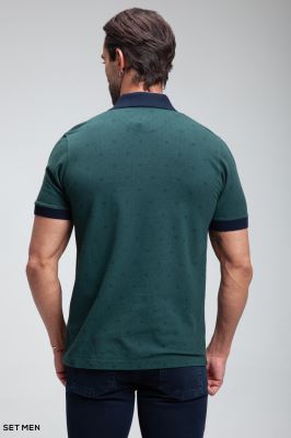 تیشرت یقه دارطرح دار