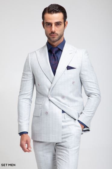 کت و شلوار مردانه شش دکمه دیپلمات