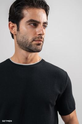 تیشرت بافت یقه گرد