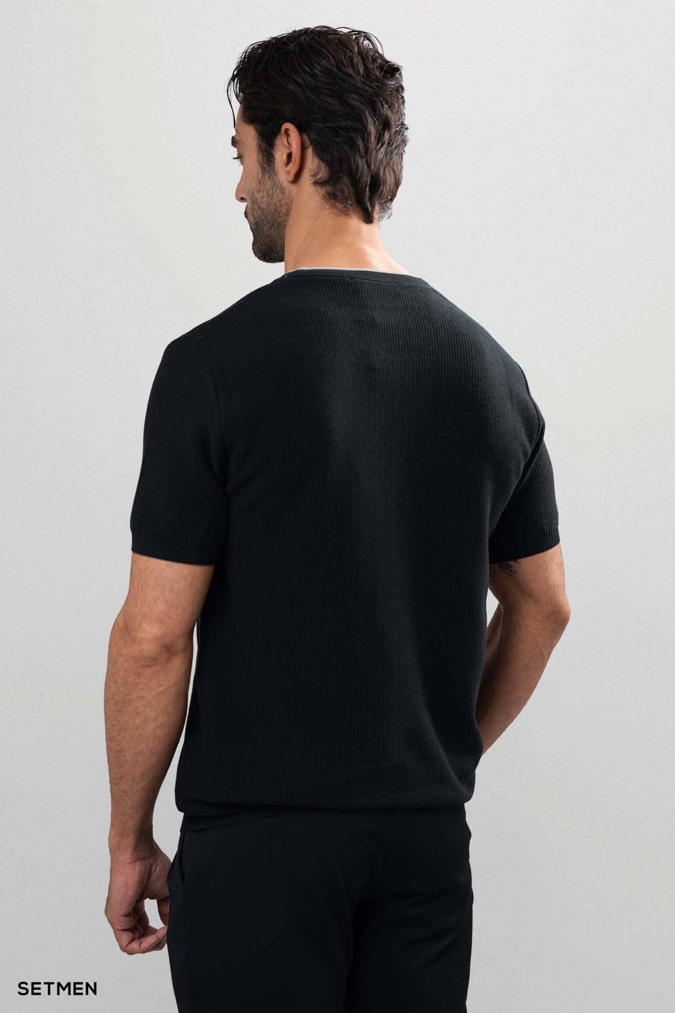 تیشرت بافت یقه گرد