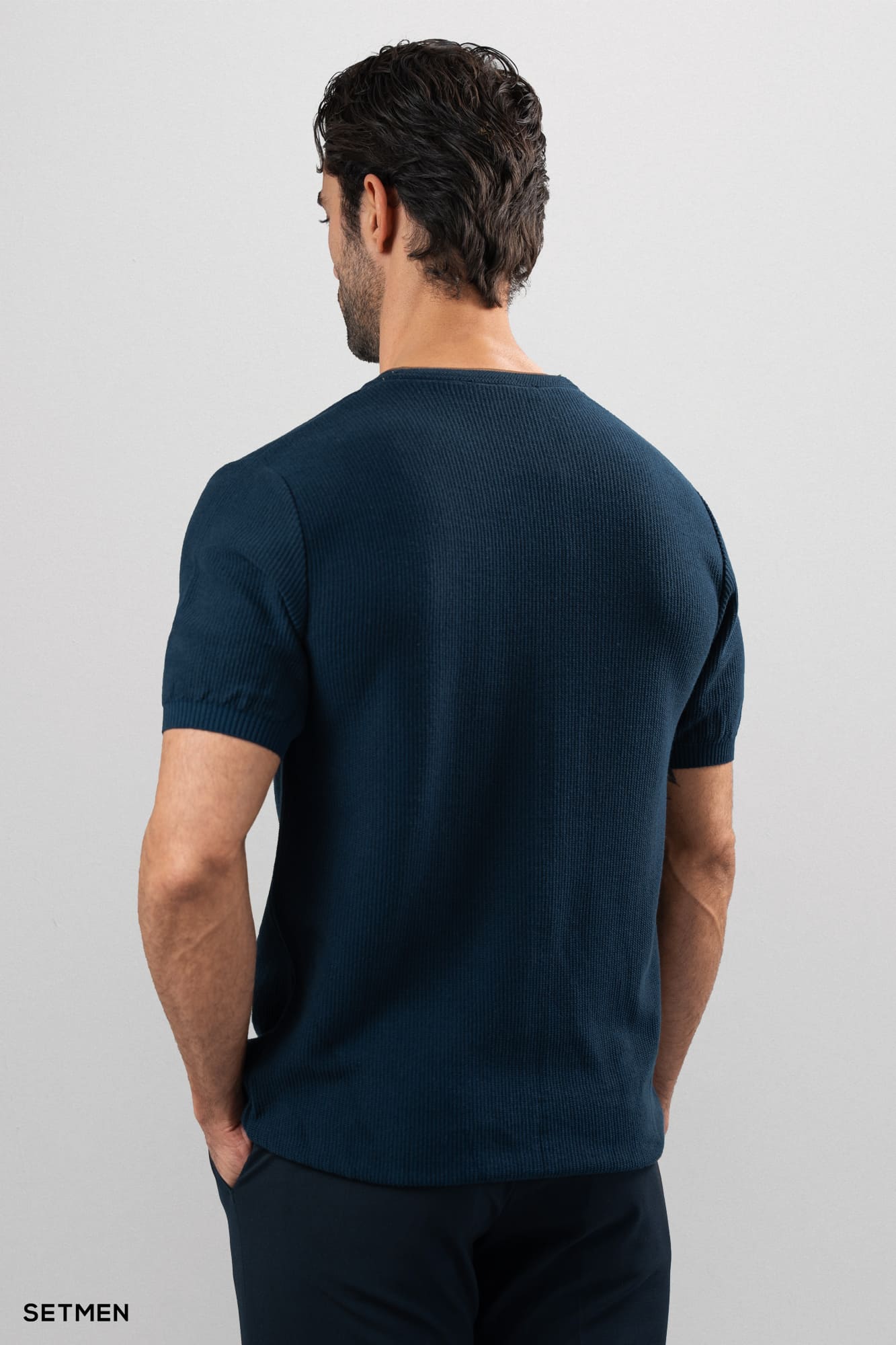 تیشرت بافت یقه گرد