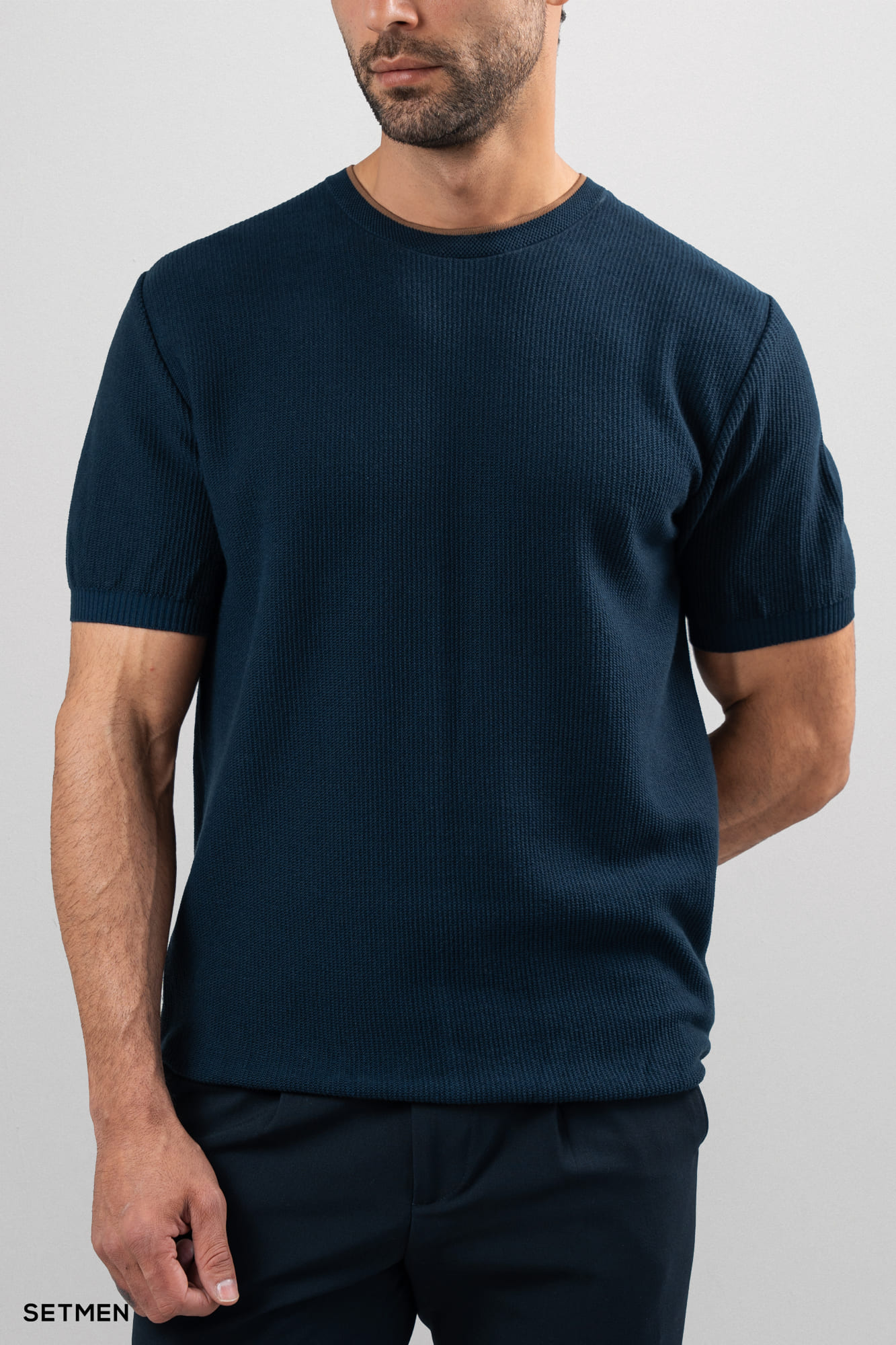 تیشرت بافت یقه گرد