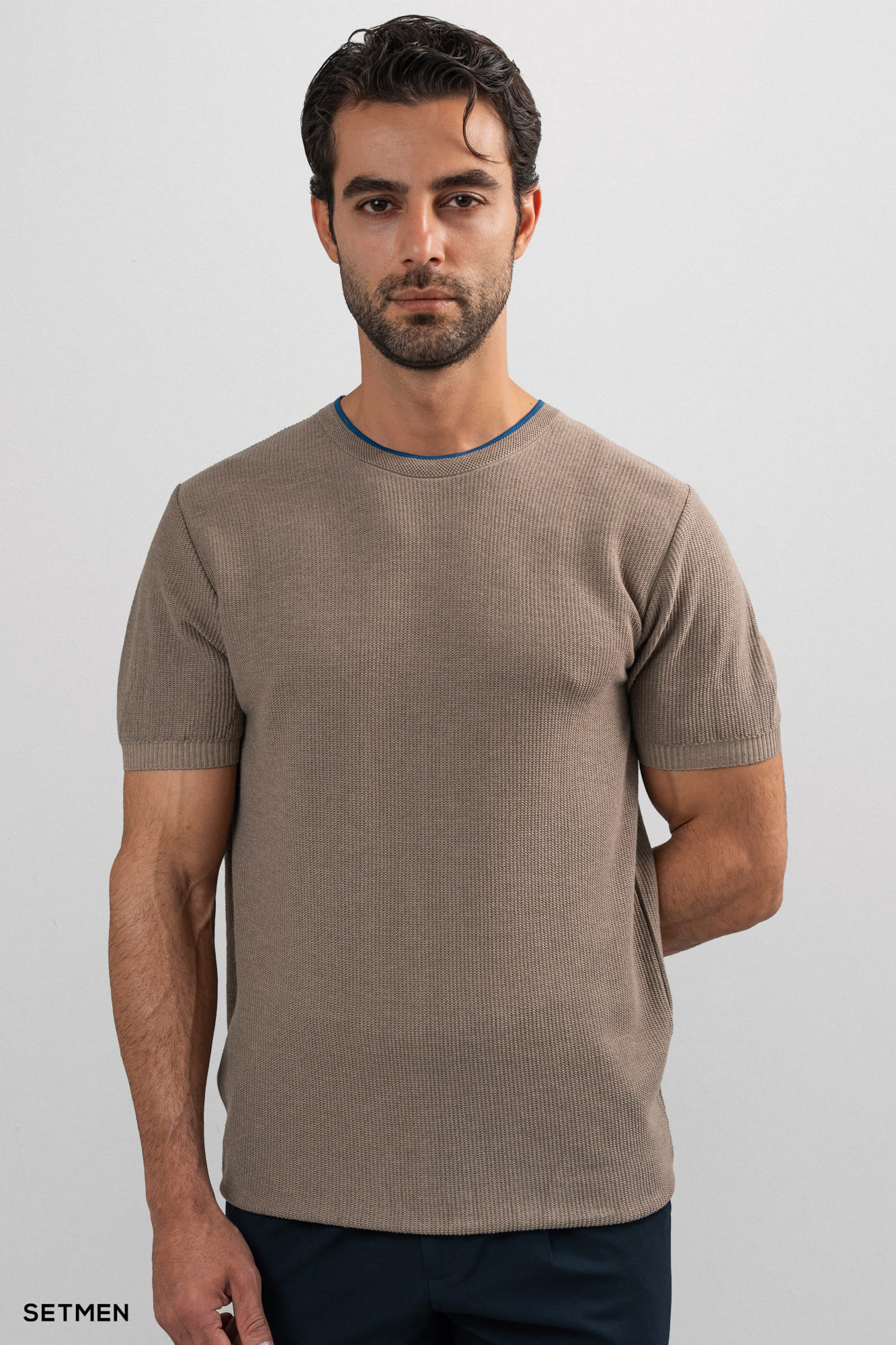 تیشرت بافت یقه گرد