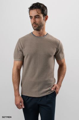 تیشرت بافت یقه گرد