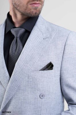 کت تک مردانه دبل برست لینن دیپلمات