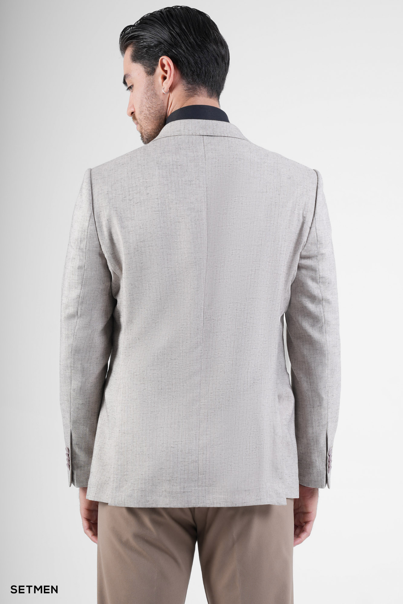 کت تک مردانه دبل برست لینن دیپلمات