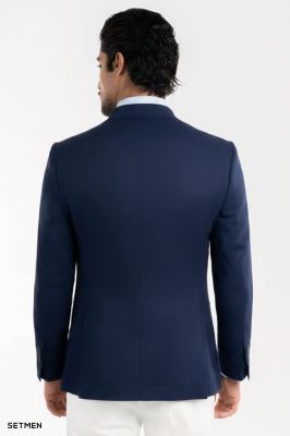 کت تک مردانه نیم آستر دو دکمه یقه ایتالیایی